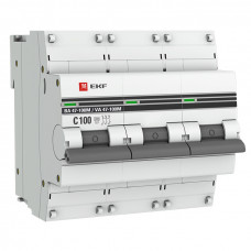 Автоматический выключатель 3P  100А (C) 10kA ВА 47-100M без теплового расцепителя EKF PROxima