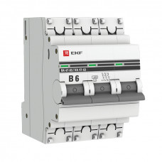 Автоматический выключатель 3P  6А (В) 4,5kA ВА 47-63 EKF PROxima