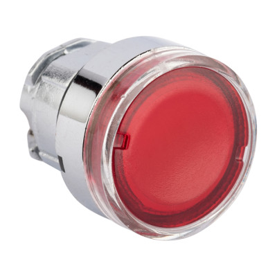 Фотография Исполнительный механизм кнопки XB4 красный плоский  возвратный без фиксации, с подсветкой EKF PROxima, артикул XB4BW-R