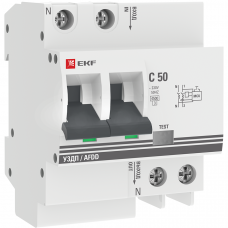 Устройство защиты от дугового пробоя (УЗДП) с автоматическим выключателем 2P 50А (C) 4,5кА 72 мм EKF PROxima