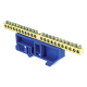Фотография Шина 0 N (6х9мм) 22 отверстия латунь синий изолятор на DIN-рейку EKF PROxima, артикул sn0-63-22-d