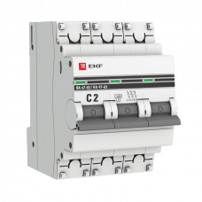 Автоматический выключатель 3P  2А (C) 4,5kA ВА 47-63 EKF PROxima