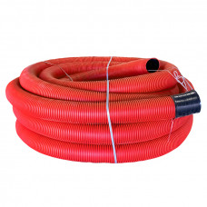 Труба гофрированная двустенная ПНД/ПНД гибкая с протяжкой d200 мм (35 м) красная EKF-Plast