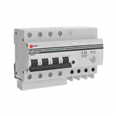Дифференциальный автомат АД-4 S 63А/300мА (хар. C, AC, электронный, защита 270В) 4,5кА EKF PROxima