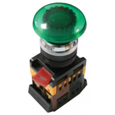 Кнопка AELA-22 зеленая с подсветкой NO+NC 380В Грибок EKF PROxima