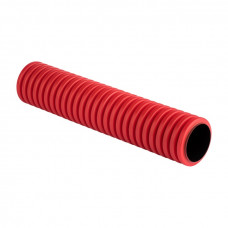 Труба гофрированная двустенная ПНД/ПНД жесткая d63 мм (6 м) (36 м/уп) красная EKF-Plast